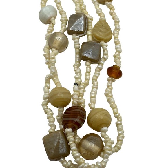 Handcrafted Seed Glass Bead Necklace Boho Style 48" Extra Long Multi-Colors - Picture 5 of 6